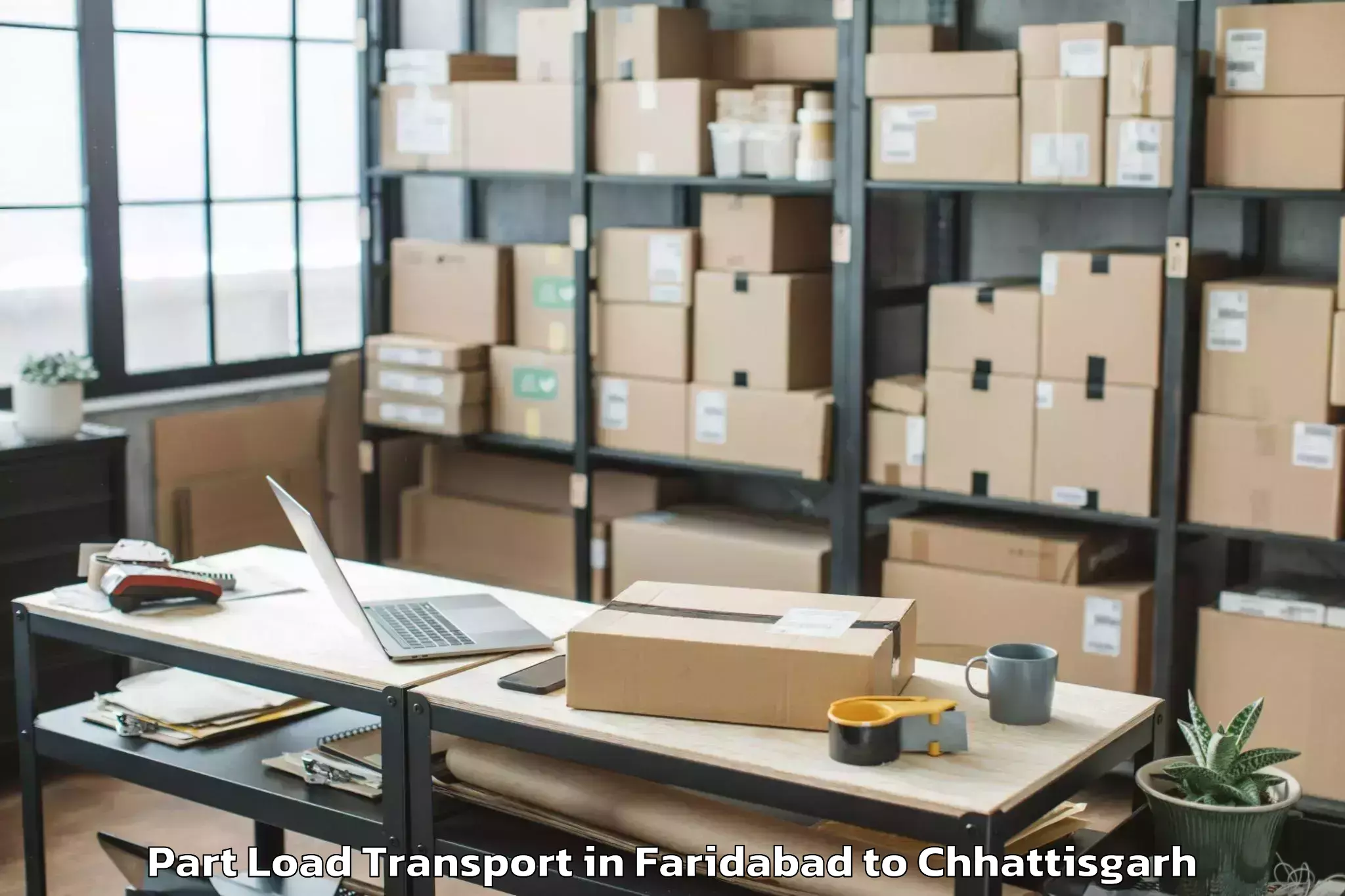 Faridabad to Kondagaon Part Load Transport Booking